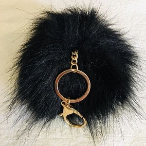 Faux Fox Fur Pom Pom Keychain